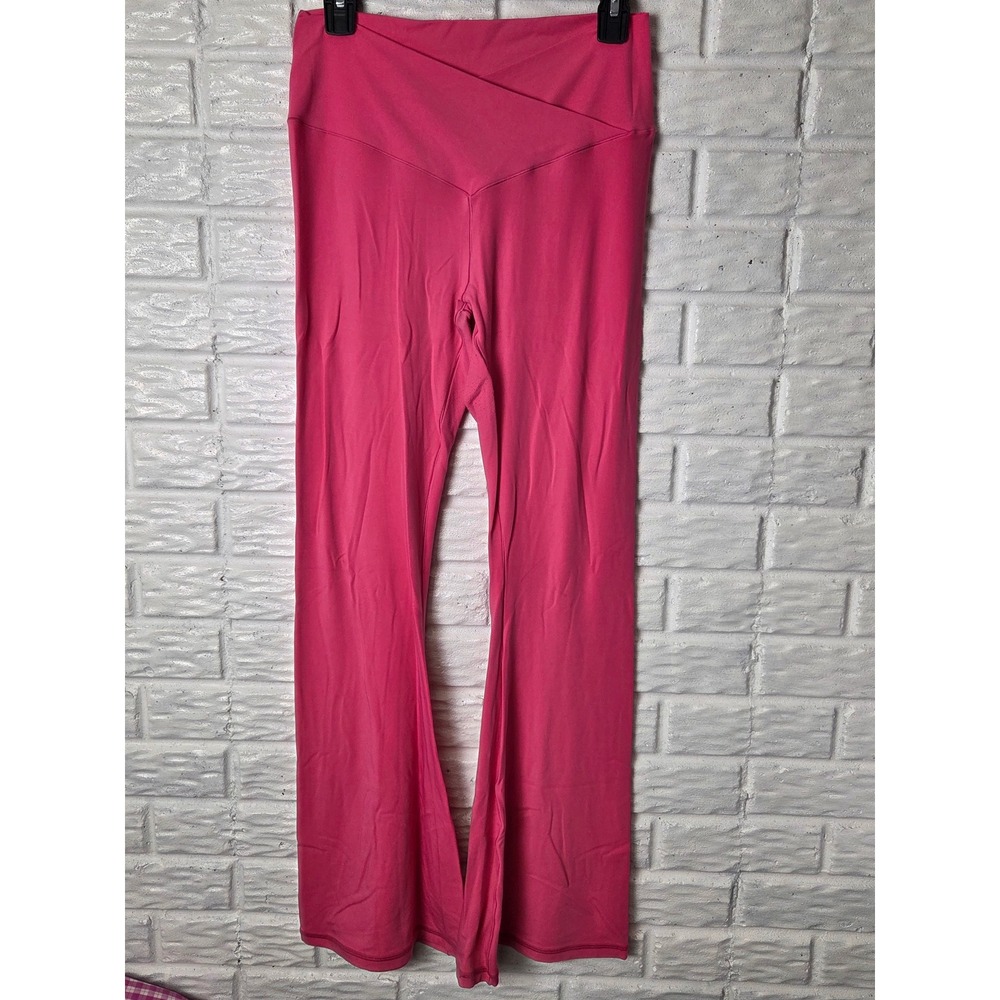 OFFLINE Aerie Real Me High Waisted Crossover Flare Legging Pink Womens XL Lounge